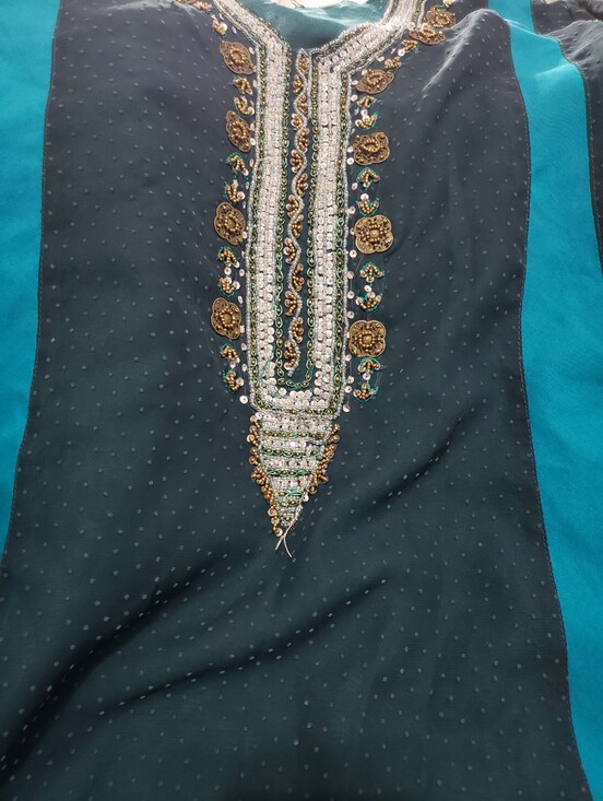 Other - Kids Girls South Asian Teal Green Embroidered Kurti Tunic & Pants Set 2-Piece